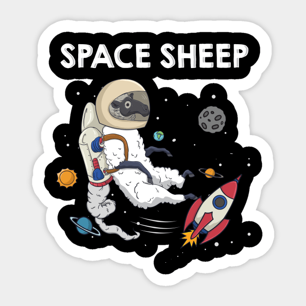 Space Sheep Awesome Astronaut Galaxy Explorer Sticker by theperfectpresents